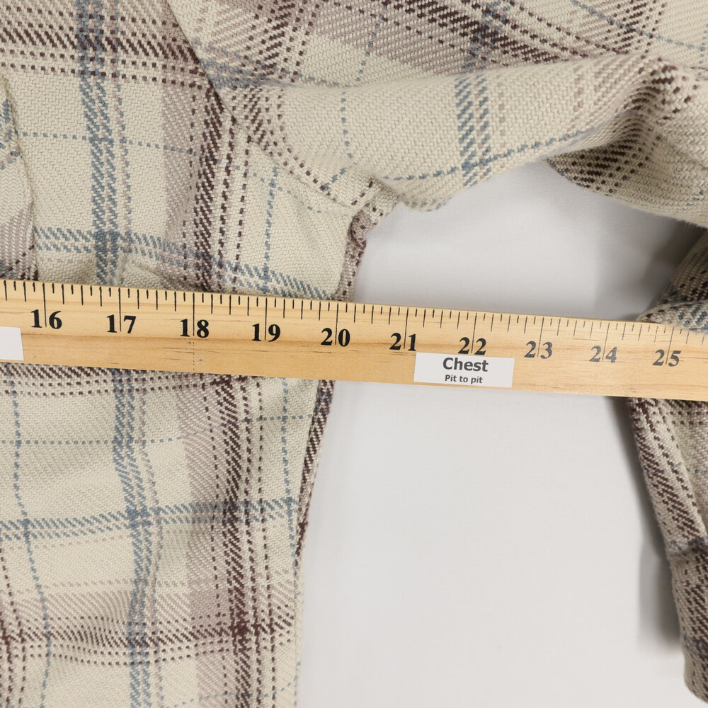 Kuhl Kleo Hoodie Shacket Womens M Cream Plaid Snap Front Fleece Lined Flannel - Picture 5 of 11